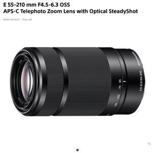 Sony E-mount 55–210 mm F4.5-6.3 OSS APS-C Telephoto Zoom Lens